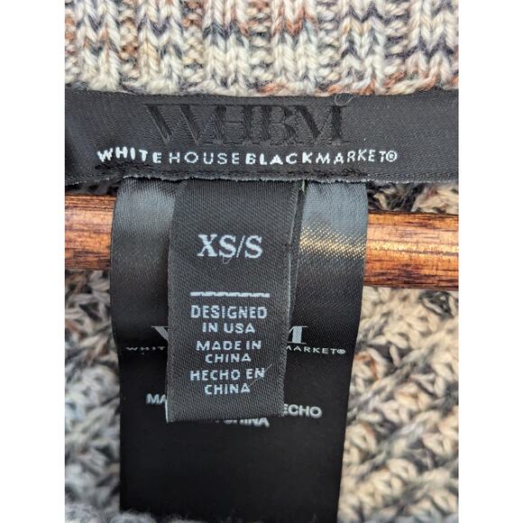 White House Black Market BOHO Zip Neck Marled Poncho Size XS/S - Picture 3 of 7